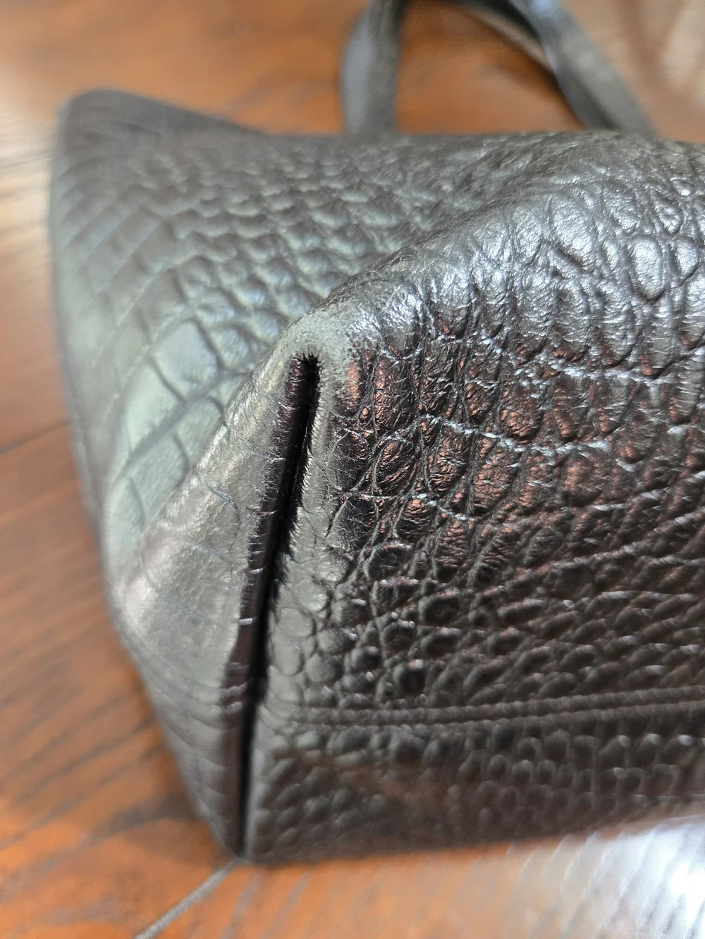 Cuyana Classic Structured Tote Croco With Leather Insert
